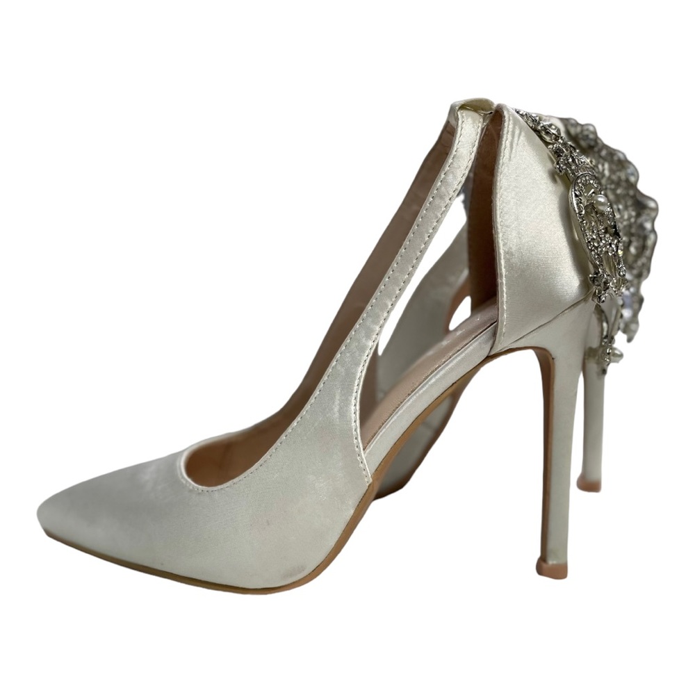 Raid FLORISSA Jewel Off White Satin Heels Wedding Prom Size US 5 / EU 36